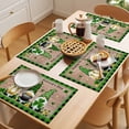 thumbnail image 5 of St. Patrick's Day Placemats Set&nbsp;of 1 Green Hat Gnome Lucky Shamrocks Wood Grain Green Plaid Heat Insulation Washable Place Mats, Non-Slip Table Mats for Dining Table Party Kitchen,13x19 Inch, 5 of 9