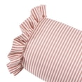 thumbnail image 3 of Home Decor Collection 8" x 20" Pink Striped Ruffle Bolster Decorative Pillow, 3 of 5