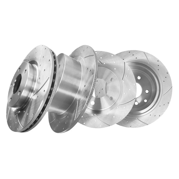 Set of 4 Front-Rear Drilled Slotted Brake Disc Rotors For 2013-2017 2023 Nissan Altima