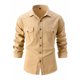 thumbnail image 1 of Blusa y camisa de manga larga con cuello vuelto para hombre, holgada, con solapa y botones, deportiva, de manga larga y solapa., 1 of 8