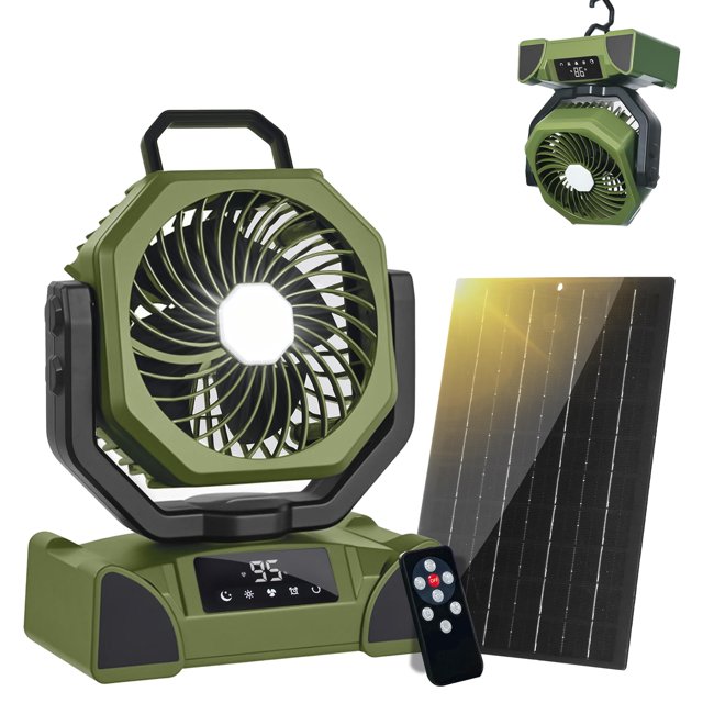 Ventilador eléctrico OUTTPLY 20000mAh solar portátil con control remoto