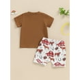 thumbnail image 6 of Aojekbee 2Pcs Baby Boy Summer Outfits Short Sleeve T-Shirt + Truck Print Shorts Set Infant Clothes, 6 of 10