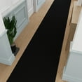 thumbnail image 2 of Ottomanson Extra Long Runner Rug Non-Slip Low Pile Stain Resistant, Solid Black, 2'7" x 31', 2 of 13
