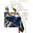 thumbnail image 2 of Blue Marble Table Cloth, Grey Gold Texture Vintage Farmhouse Art Waterproof Tablecloth for Square Tables, Reusable Washable Fabric Table Cover for Restaurant Kitchen Dining Tables 54"x54", 2 of 6