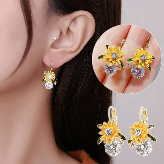 Augper Clearance Sunflower Earrings Hypoallergenic Stud Earrings Sunflower Earrings for Women Flower Stud Earrings Sunflower Gold Stud Earrings for Women Gifts for Mom/Wife/Women