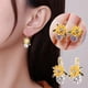 thumbnail image 1 of Sunflower Earrings | Yellow Flower Ear Clips | Zircon Piercing Cuffs | Nickel-Free Sensitive Ears | Romantic Jewelry | 1 Pair | Statement Design | Gift for Her, 1 of 9