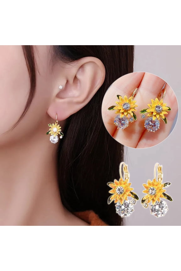 Clearance Sunflower Earrings Hypoallergenic Stud Earrings Sunflower Earrings for Women Flower Stud Earrings Sunflower Gold Stud Earrings for Women Gifts for Mom/Wife/Women