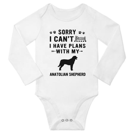 

Sorry I Can t I Have Plans With My Anatolian Shepherd Baby Long Sleeve Bodysuit (White 3-6 Months)