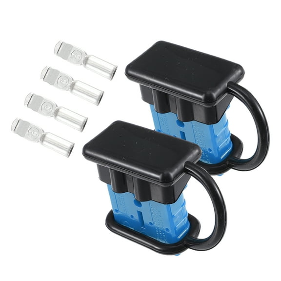 Unique Bargains 2 Set Universal 50A Auto Battery Quick Connector 6 to 12 Gauge Wire Harness Plug Kit Plastic Metal Blue
