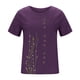thumbnail image 4 of Fiudx Ofertas de La Semana Blusa Informal de Manga Corta con Cuello Redondo y Botones Sueltos para Mujer, 4 of 5