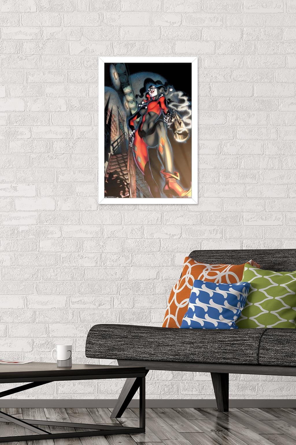DC Comics - Harley Quinn - Smoking Gun Wall Poster, 14.725" x 22.375", Framed