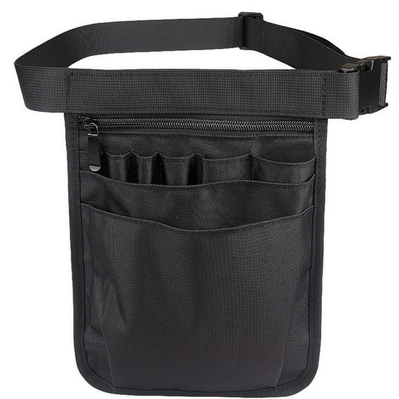 1pc Storage Waist Bag Tool Waist Bag Waterproof Hand Repair Tools Storage Bag Multipurpose Compartment Pocket Bag Tools Black