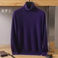 thumbnail image 1 of Autumn/Winter New Men's 100% Pure Wool Cold Resistant Clothing High Polo Collar Solid Color Pullover Fashion Sweater, 1 of 5