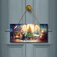 thumbnail image 2 of Merry Christmas Labrador Retriever Santa Hat Xmas Tree Winter Holiday Landscape Wood Sign Lab Dog Lover Gifts Hanging Wall Home Decor - 01013, 2 of 5