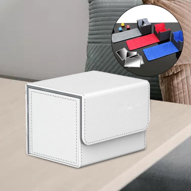 Trading Card Deck Box Holder Organizador de almacenamiento Estuche para s Carga lateral Cierre magnético Álbum estándar de juego para s blanco DYNWAVEMX Estuche de baraja de cartas coleccionables
