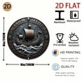 thumbnail image 2 of HELLOYOUNG Vintage Viking Ship 3D Metal Wall Art Nordic Rustic Nautical Decor Aluminum Norse Mythology Indoor for Home Office Cafe, 2 of 9