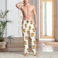 thumbnail image 2 of Balery Cute Duck With Headphone Pantalones de pijama para hombre, pijama ultraligero, pantalón de descanso-Medium, 2 of 6