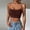 Brown, variant on Women's Spaghetti Strap Slim Crop Camisole Stretch Multi-Color Lightweight Breathable Half Shirts Summer Athletic Casual Underwear Pink XL