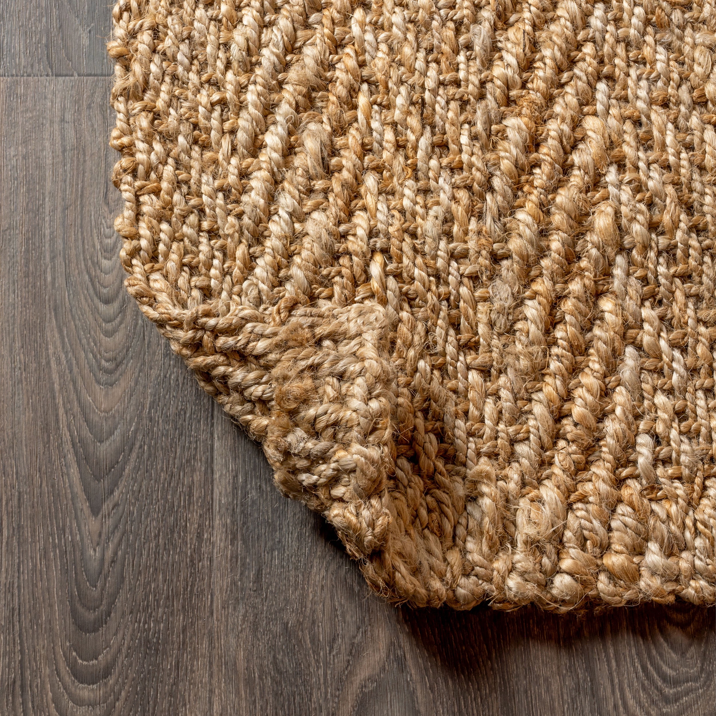 JONATHAN Y NATURAL FIBER 4 x 6 Area Rug, Espina Hand Woven Herringbone Chunky Jute - Natural, NFR101A-4