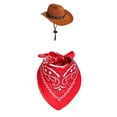 thumbnail image 3 of Dog Cowboy Hat and Bandana Set, Featuring Faux Suede Cap with Star Band and Adjustable Cord, Funny Dog Halloween Costumes for Small Dogs, Medium Dogs, and Cats, Pet Halloween, 3 of 7