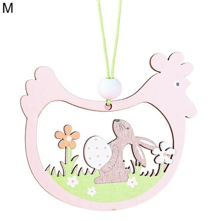 

VIST FOX Easter Pendant Portable Delicate Modern Lovely Easter Bunny Egg Chick Wood Craft