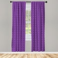 thumbnail image 3 of Ambesonne Geometrical Curtains, Purple Striped Rounds, Pair of 28"x95", Quartz Violet Fuchsia, 3 of 5