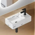 thumbnail image 2 of HOROW Bathroom Small Wall Mount Rectangle Sink White Porcelain Ceramic Vessel Sink 18''L x 10''W x 4.72''H (Right Hand), 2 of 9