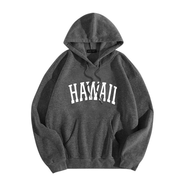 Gibobby Sudadera polar hombre Sudaderas con capucha de manga larga para hombre diseño de letras con cordón liso y limpio(Gris oscuro,CH)
