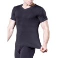 thumbnail image 1 of Men Compression Tops Short Sleeve Sports Fitness Quick Dry V-neck T-Shirt, 1 of 5