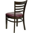 thumbnail image 4 of Flash Furniture HERCULES Series Ladder Back Walnut Wood Restaurant Chair - Burgundy Vinyl Seat, 4 of 7