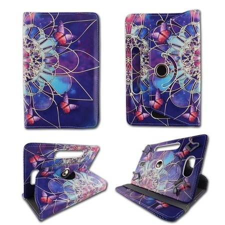 Galaxy Butterfly folio tablet Case for Digiland 7 inch android tablet cases 7 inch Slim fit standing protective rotating universal PU leather standing cover