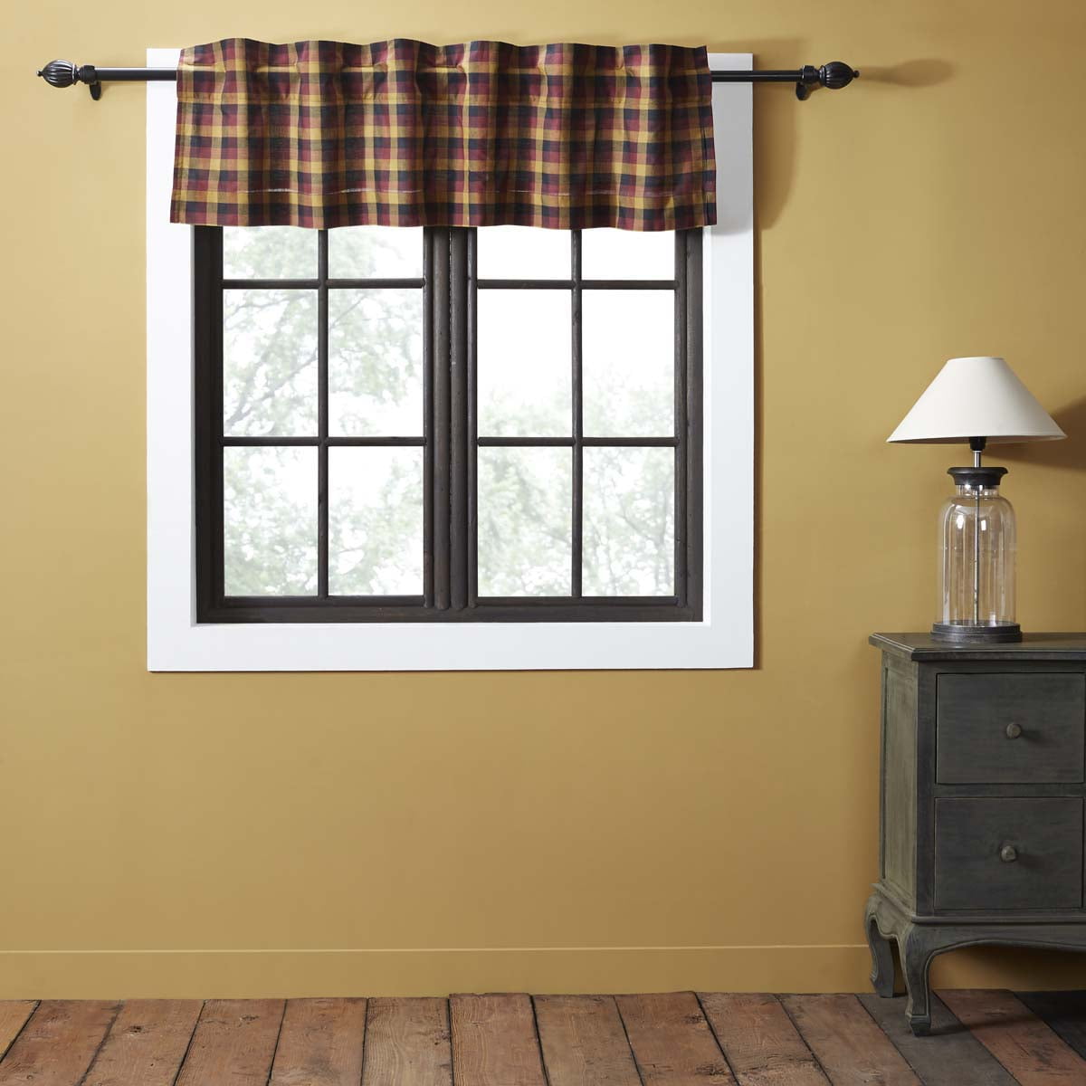 Deep Burgundy Red Primitive Kitchen Curtains Settlement Rod Pocket
