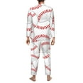 thumbnail image 5 of Bingfone Men'S Pajama Set 2 Piece Loungewear Pjs, Long Sleeve With Pajama Pants-Baseballs, 5 of 9