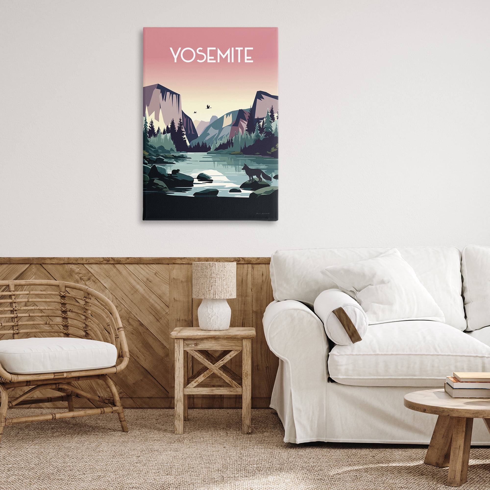 Stupell Industries Yosemite Landmark View Landscape & Nature Painting Wrapped Canvas Art Print Wall Art, 24 x 36