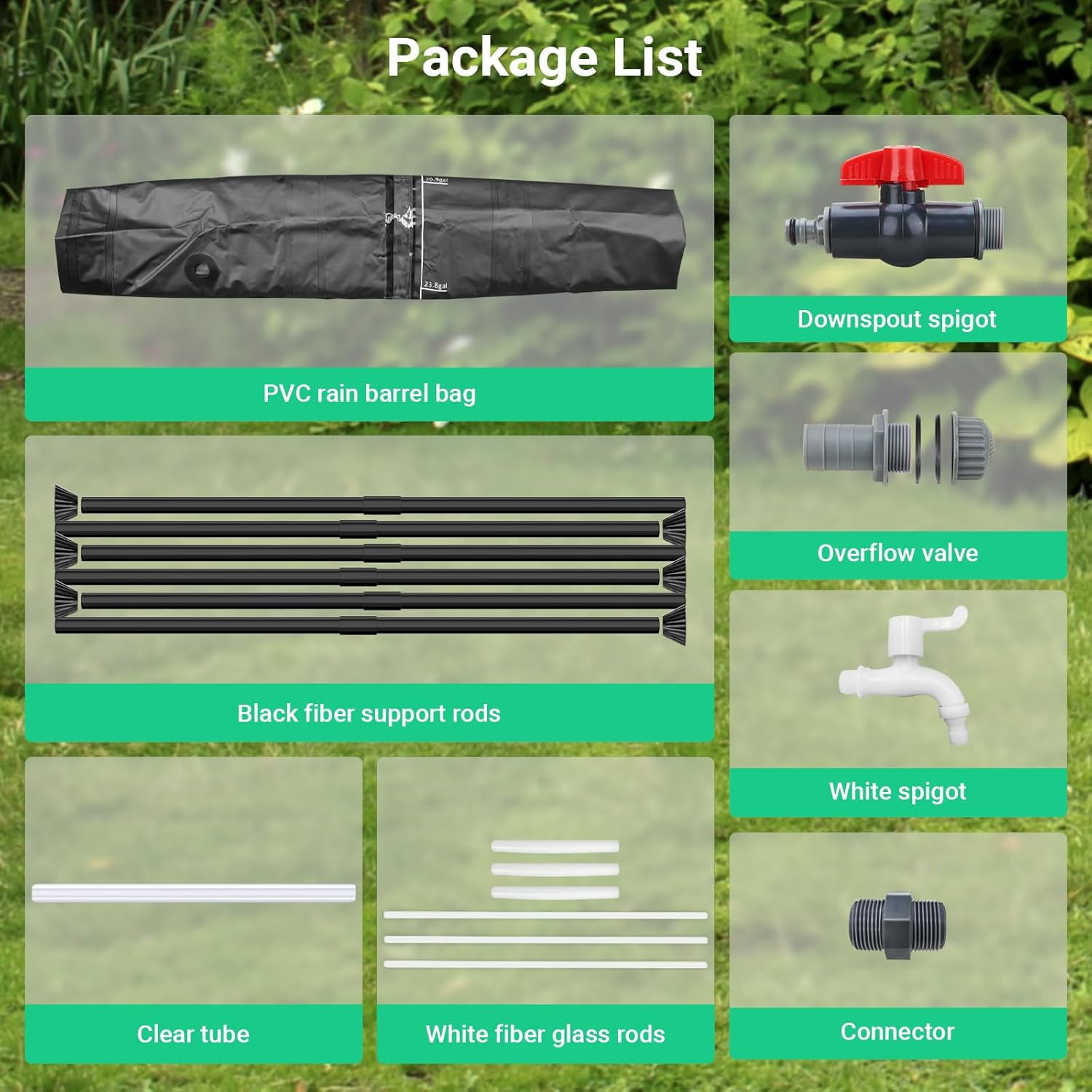 50 Gallon Collapsible Rain , 200L Portable Water  System for Garden & Emergency Use