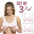 thumbnail image 1 of Carole Martin Full-Freedom Comfort Bra Wireless Front Closure Style 7218 Set of 3-Pink 44, 1 of 4