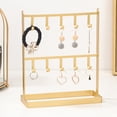 thumbnail image 4 of Veeki Display Stand Display Stand Two-layers Jewelry Storage Wrought Iron Earring Hanging Holder for Dresser Storage Stand Storage Rack-0518, 4 of 5