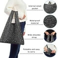 thumbnail image 5 of 5 Pack Foldable Shopping Bag,Black White Halloween Symbol Pattern Reusable Grocery Bags with Pockets,Large Reusable Tote Bags with Handles Waterproof & Lightweight, 5 of 6