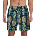 thumbnail image 2 of Picia Colorful Pineapples pattern Mens Swim Trunks with Compression Liner Stretch Beach Shorts Quick Dry with Zipper Pockets No-Chafing Board Shorts-3X-Large, 2 of 9