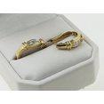 thumbnail image 3 of Bluebell Jewels 1 Ct Baguette Cut CZ Huggie Hoop Earrings 14K Yellow Gold Plated, 3 of 3
