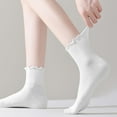 thumbnail image 3 of LOOIKOOS 6 Pairs Women Ruffle Socks, Cute Ruffle Ankle Socks for Teen Soft Breathable Crew Socks, 3 of 6