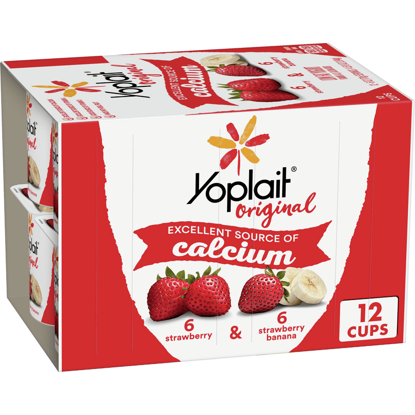 Yoplait Original Yogurt, Strawberry and Strawberry Banana, Variety Pack