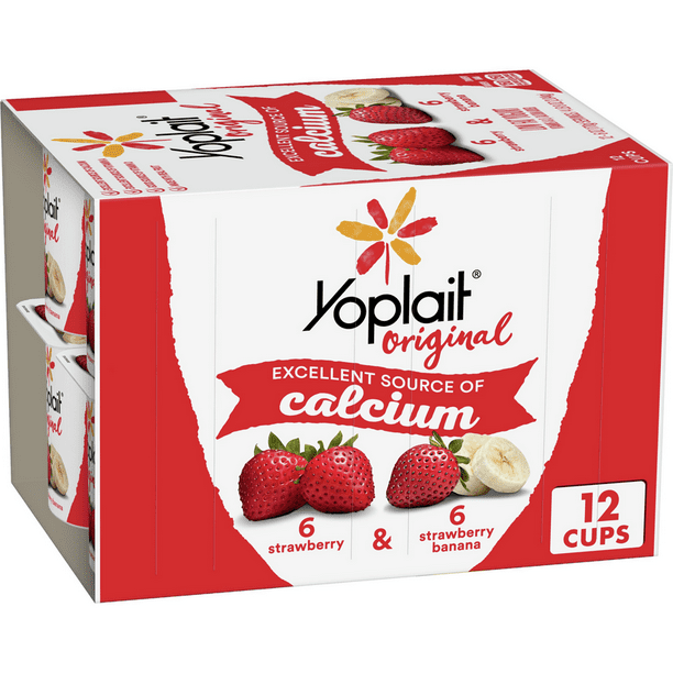 Yoplait Original Yogurt, Strawberry and Strawberry Banana, Variety Pack