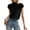 Black, variant on Ladies Cropped Mock Neck Ice Silk Vest, Half High Neck Cap Sleeve Sleeveless Smooth Cool Stretchy Ice Silk Knit Slim Fit Casual Elegant Daily Tops, Black XL
