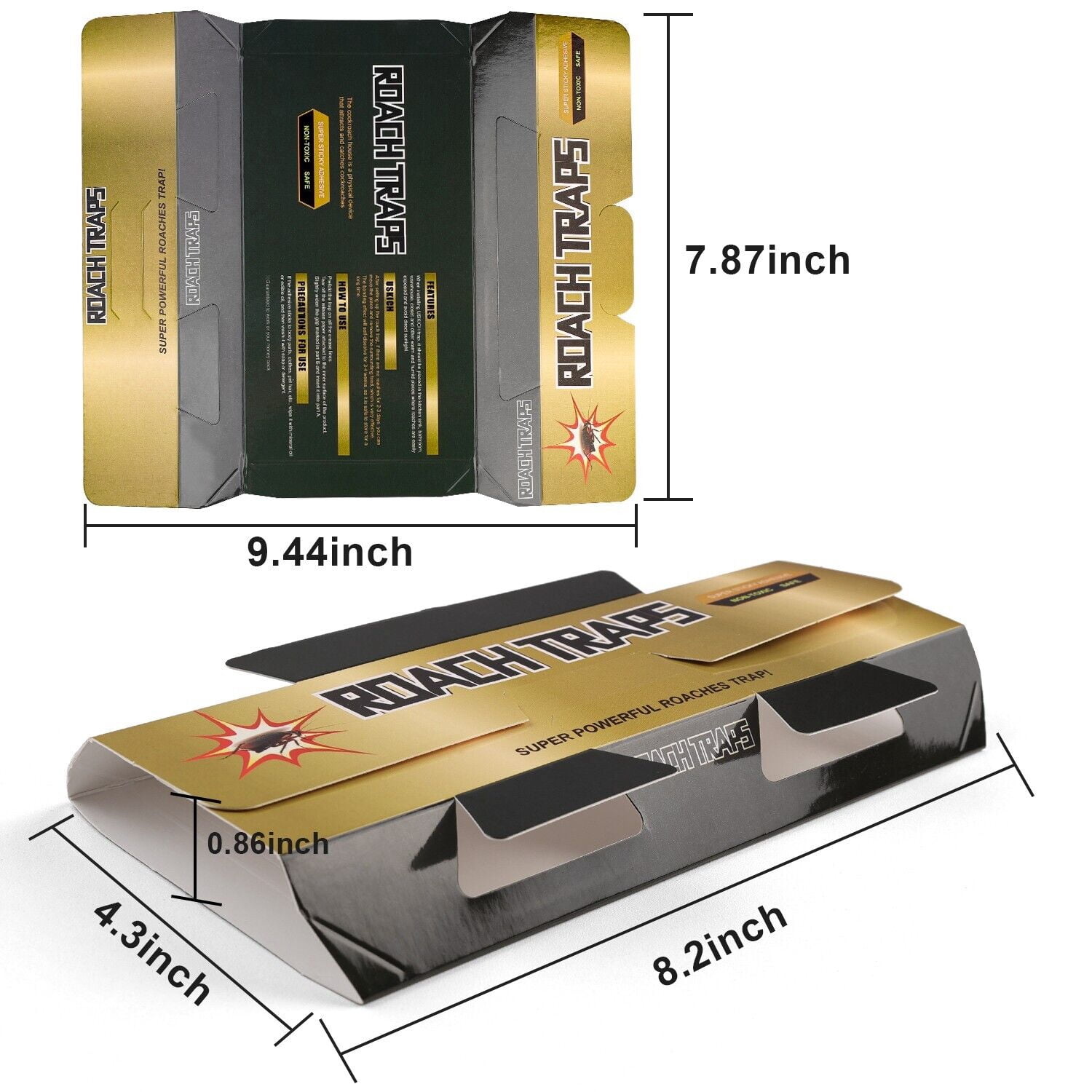 Elegant Choise 35 Pcs Roach Traps Indoor Cockroach Bug Pest Killer Bait Glue Traps Spider Motel