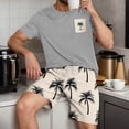 thumbnail image 2 of Ensembles de Pyjamas 2 Pcs pour Hommes Ultra Doux Texturés Costumes Athlétiques Extensibles Col Rond Manches Courtes Chemises Athlétiques Extensibles Séchage Rapide Vêtements de Détente Shorts Ensembles d'Été Hommes 2 Pcs Chemise de Nuit, 2 of 6