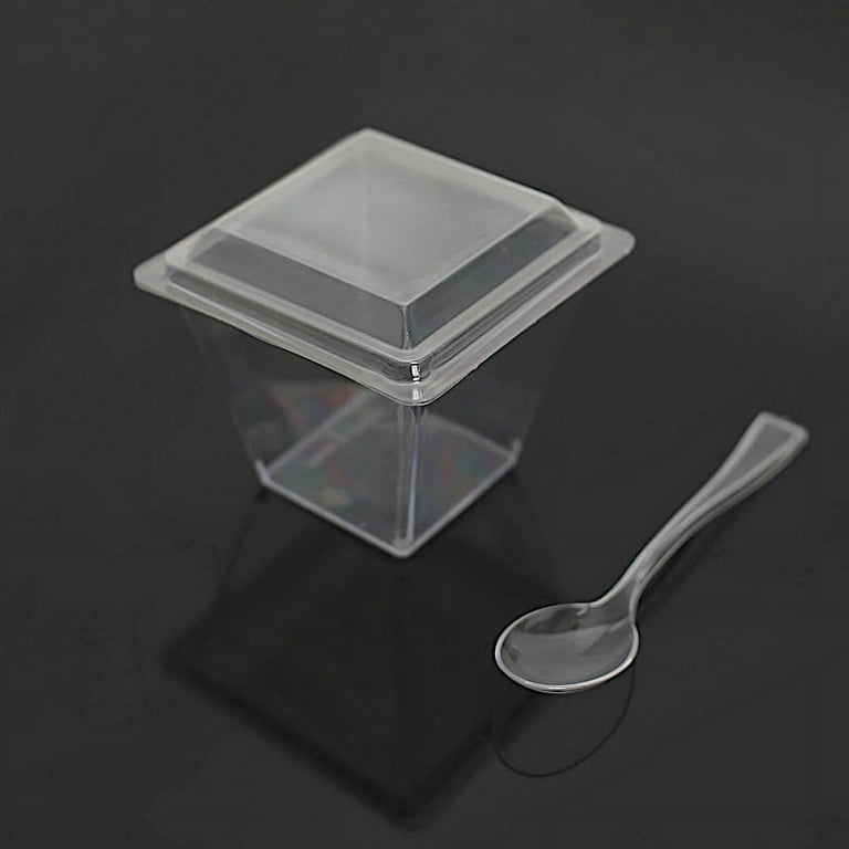 4 oz Clear Plastic Torcente Dessert Cup - 3 x 2 1/2 x 2 3/4 