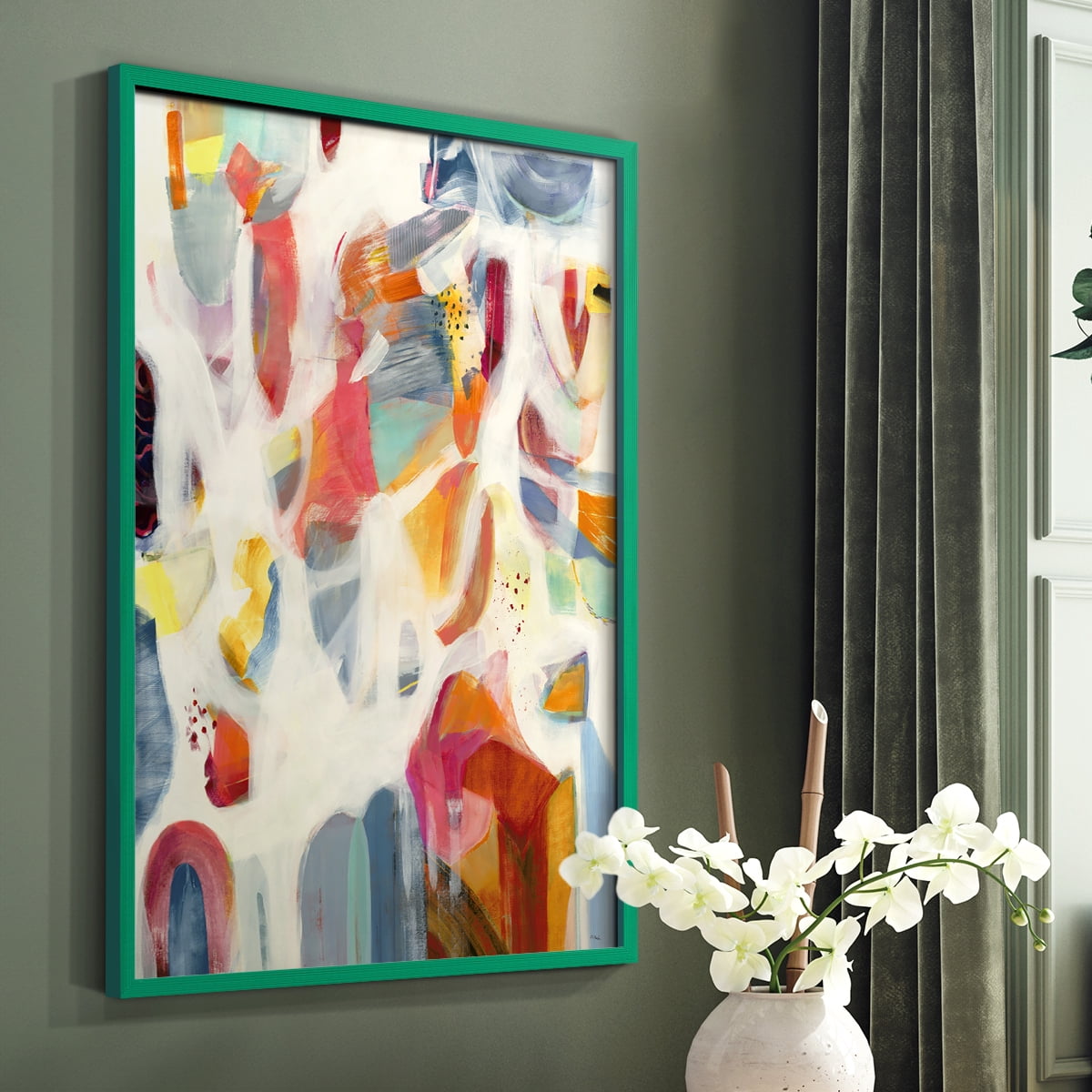 Reawaken in Green Solid Wood 11 x 14 Framed Print