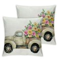 thumbnail image 2 of Acheng Pillow Covers Eucalyptus Leaves Fresh Flowers Market White Bicycle Truck Decorative Throw Pillow Covers Family Pillowcase Spring Decorations Farmhouse Decor for Couch Sofa,Set of 2 White, 2 of 6