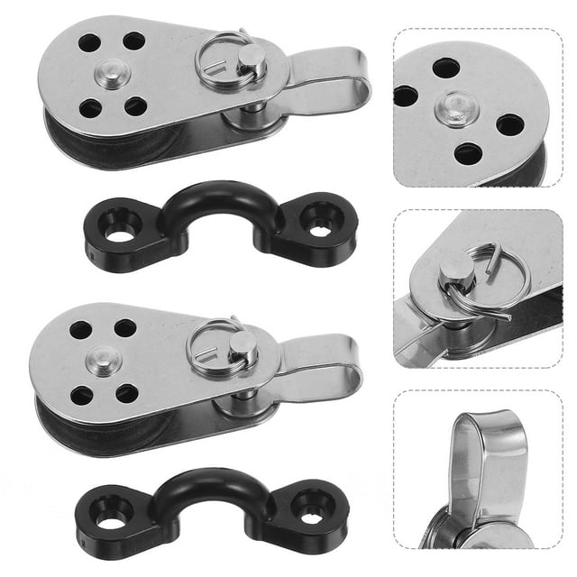 Mobutofu Kayak Canoe Anchor Trolley Kit Stainless Steel Pulley Block Easy Install and Remove Assorted Color 1 Set
